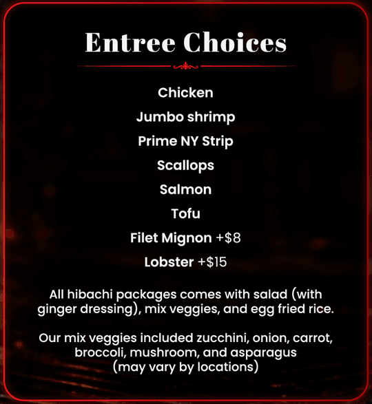 Hibachef menu