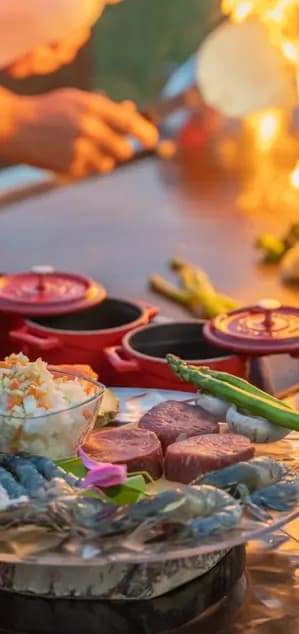 Live-fire hibachi dining